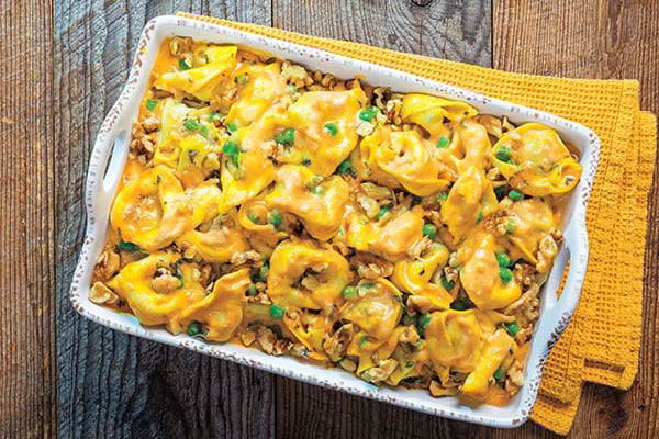 Pumpkin Alfredo Tortellini Bake